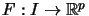 $ F:I\rightarrow\mathbb{R}^{p}$