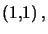 $ \left( 1,1\right) ,$
