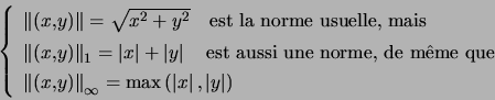 \begin{displaymath}\left\{ \begin{array}[c]{l} \left\Vert \left( x,y\right) \r... ...t\vert ,\left\vert y\right\vert \right) \end{array} \right. \end{displaymath}