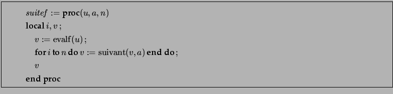 \fbox{\begin{minipage}{17cm} \begin{gather*} \mathit{suitef} := \textbf{proc} ... ...{end do} \,;\\ \quad v \\ \textbf{end proc} \end{gather*} \end{minipage}}